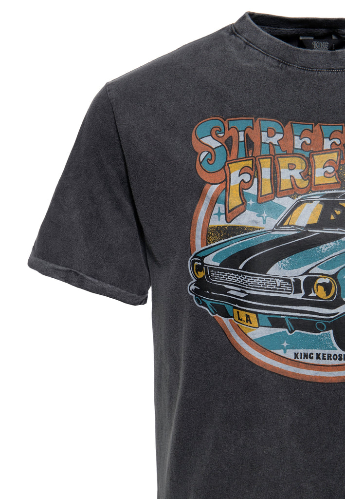 King Kerosin - Acid Wash T-Shirt «Street Fire»