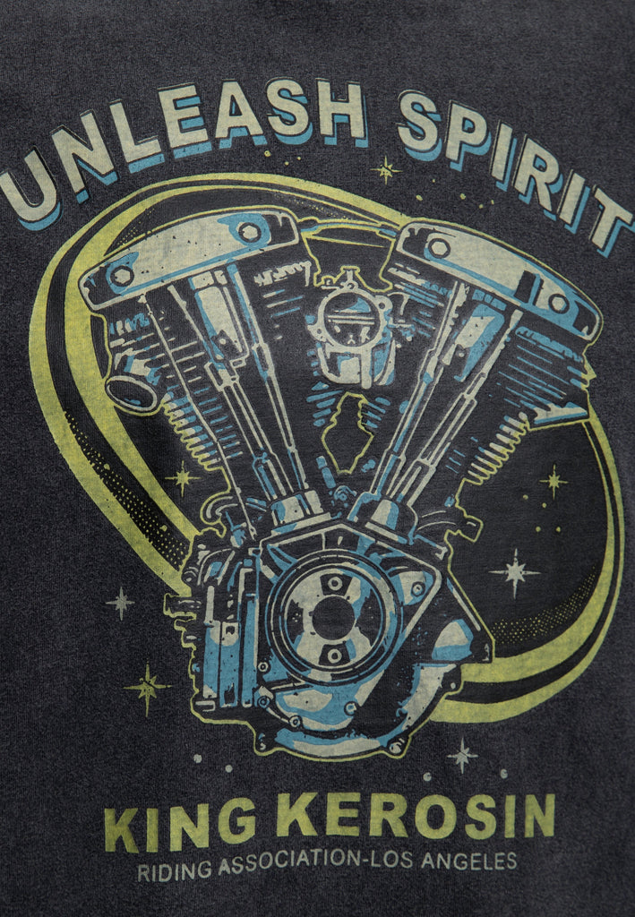 King Kerosin - Acid Wash T-Shirt «Unleash Spirit»