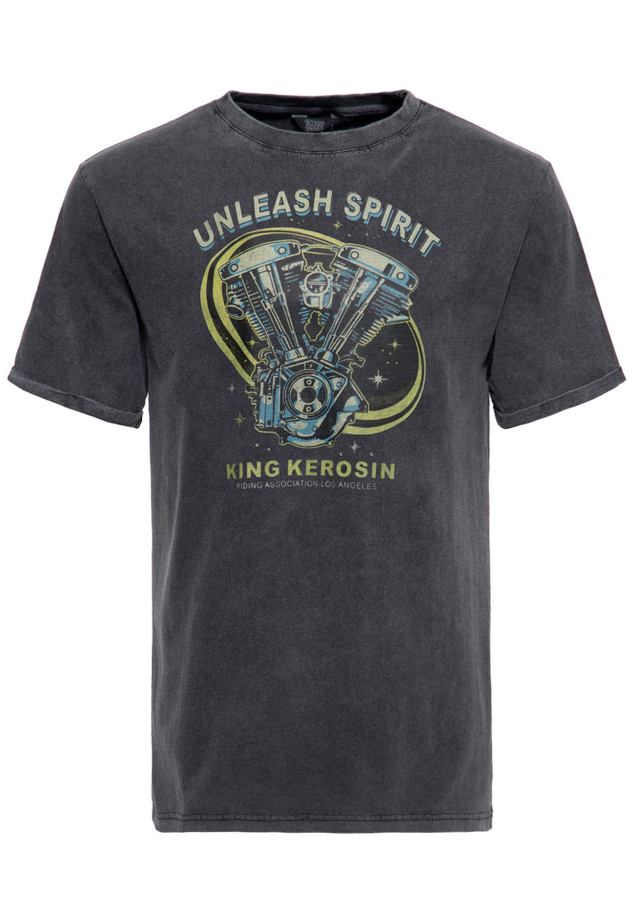 King Kerosin - Acid Wash T-Shirt «Unleash Spirit»