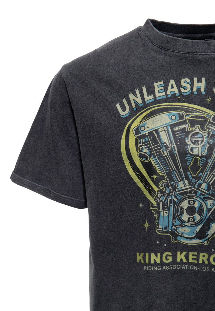 King Kerosin - Acid Wash T-Shirt «Unleash Spirit»