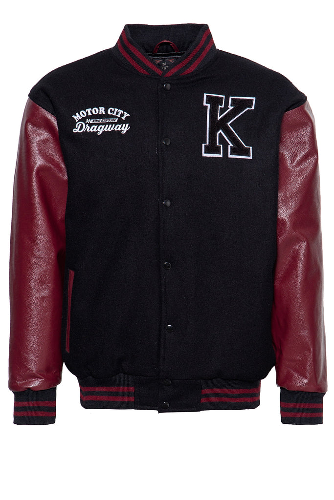 King Kerosin - College Jacke aus Wolle und Leder