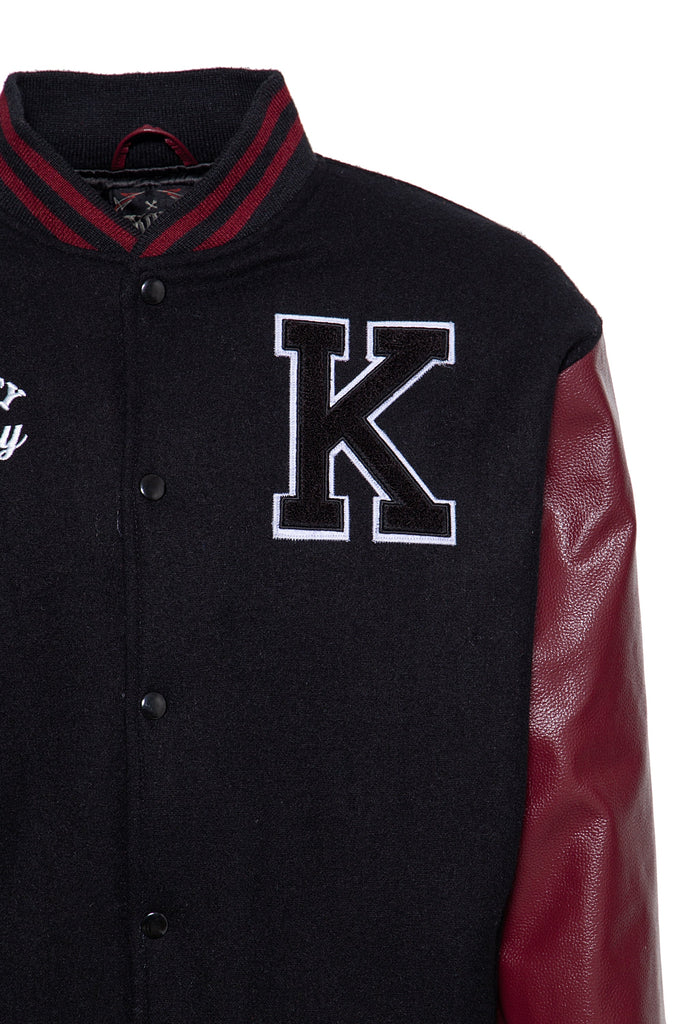 King Kerosin - College Jacke aus Wolle und Leder