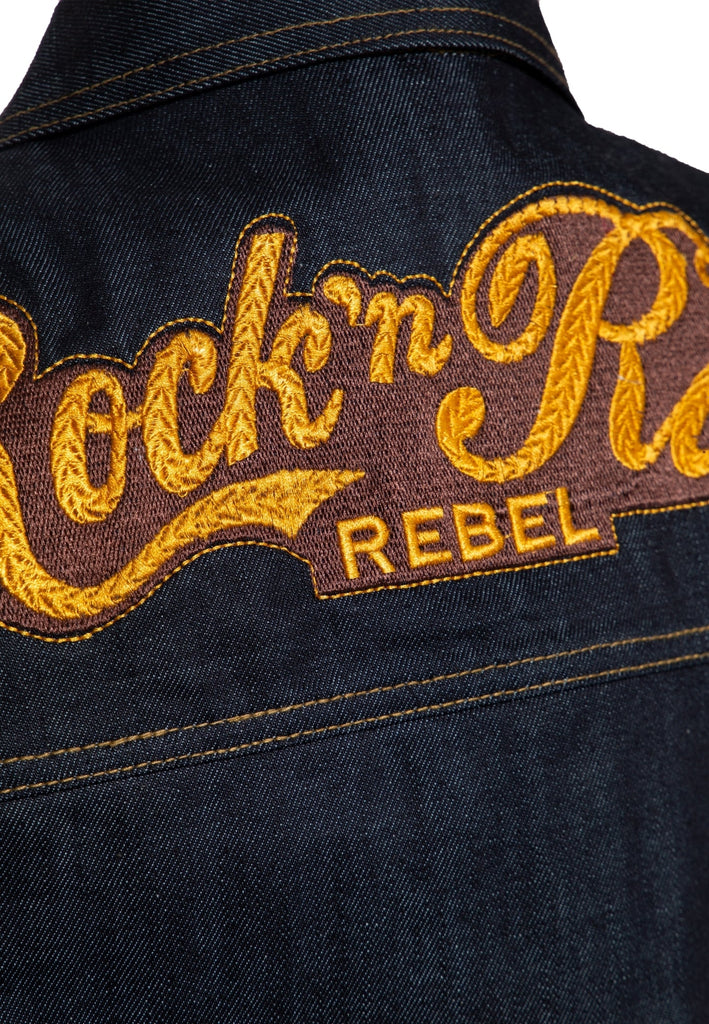 King Kerosin - Denim Weste Stickerei «RnR Rebel»