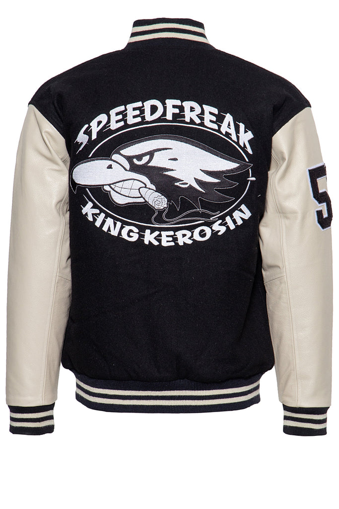 King Kerosin - Hochwertige College Jacke aus Wolle und Leder