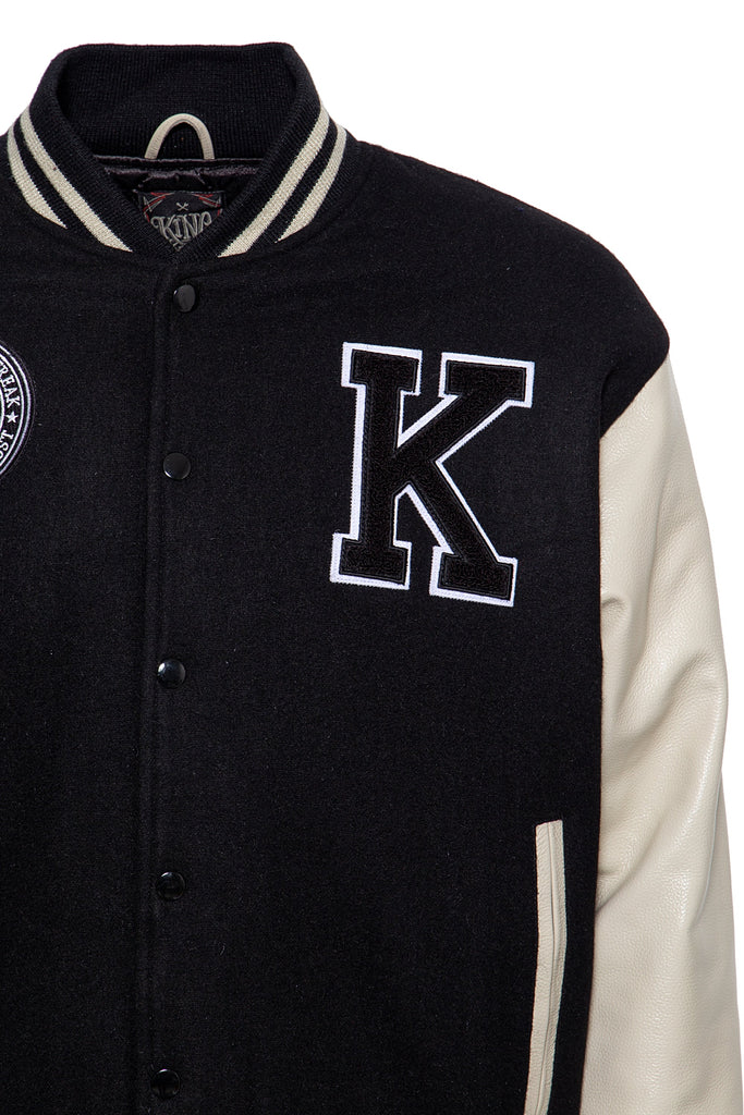 King Kerosin - Hochwertige College Jacke aus Wolle und Leder