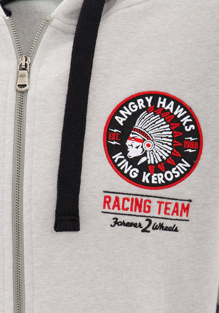 King Kerosin - Kapuzenjacke mit sporlichem Zipper «Angry Hawks»