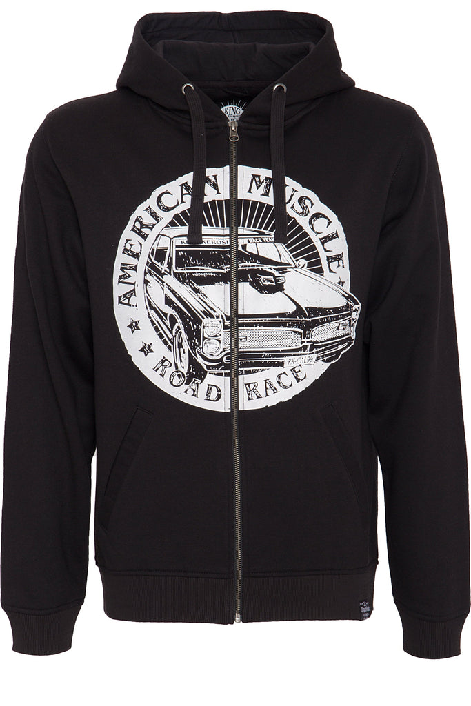 King Kerosin - Kapuzensweatjacke mit Front Druck «American Muscle»