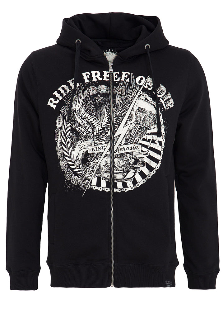 King Kerosin - Kapuzensweatjacke mit Front Print »Ride Free« «Ride Free»