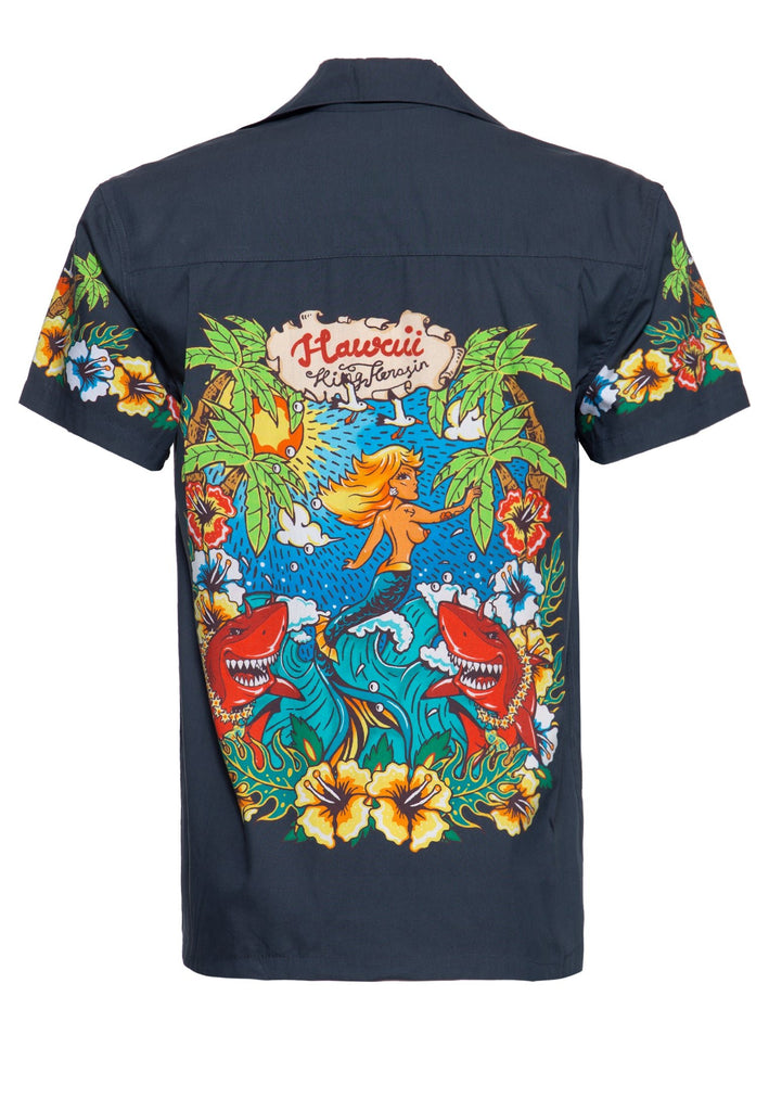 King Kerosin - Kurzärmliges Hula Hou Hemd mit tropischem Print «Mermaid»