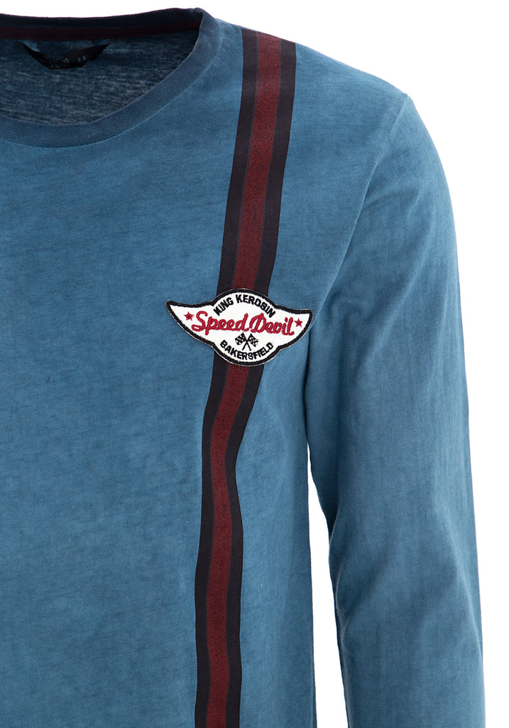 King Kerosin - Langarm Shirt in Oil - Washed Optik «Hot Rod»