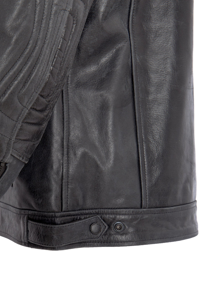 King Kerosin - Lederjacke mit Biker Details