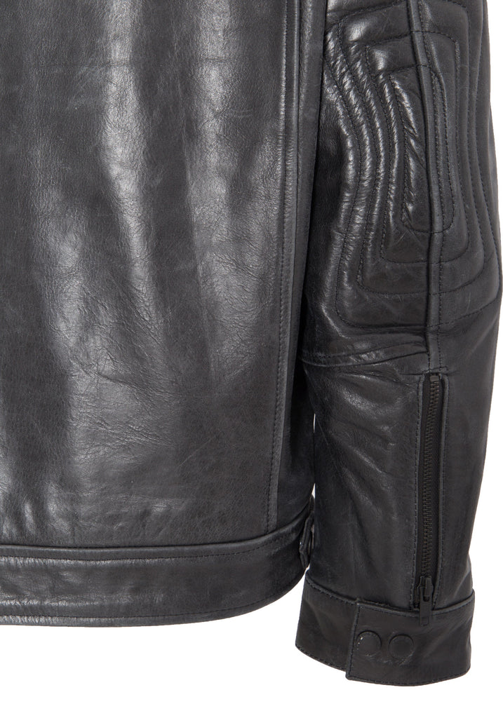 King Kerosin - Lederjacke mit Biker Details