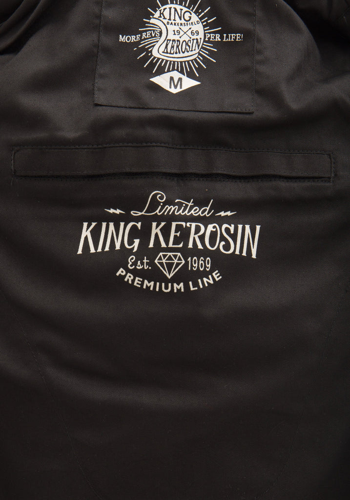 King Kerosin - Lederjacke mit Retro Print auf der Rückseite