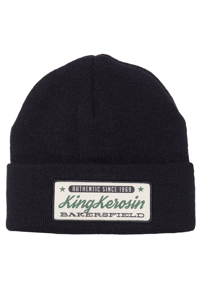 King Kerosin - Legere Strickmütze mit Frontpatch «Bakersfield»