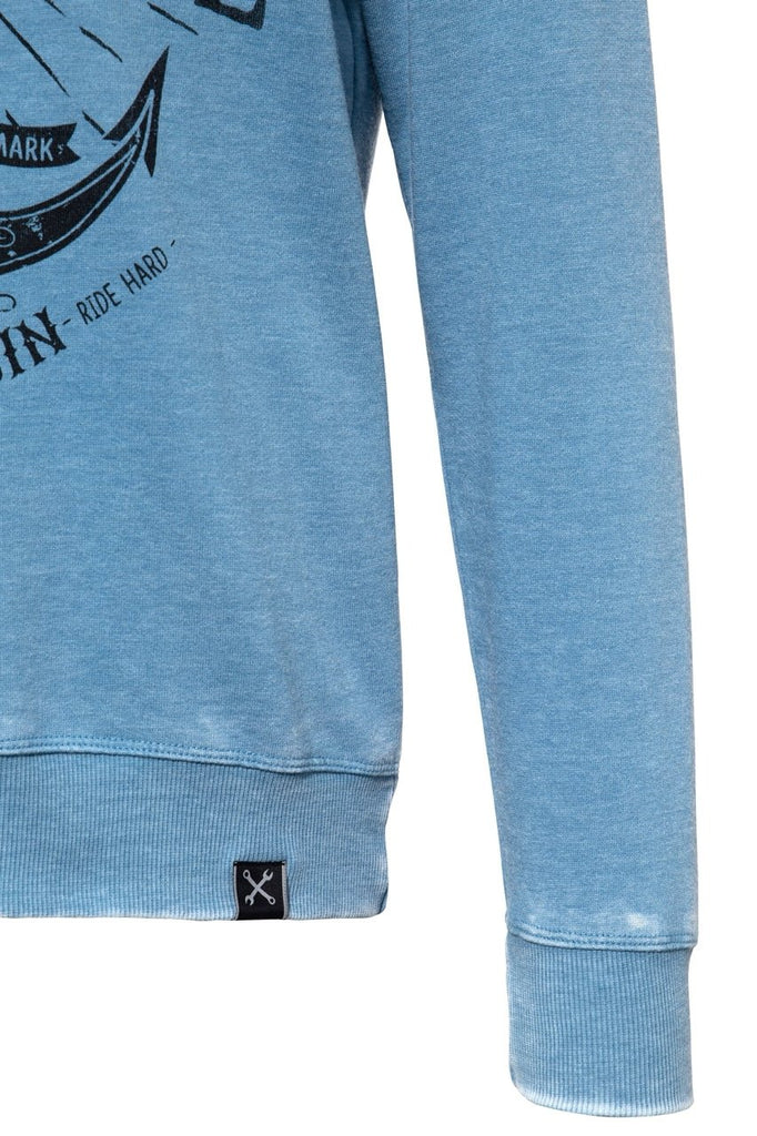 King Kerosin - Longsleeve Shirt mit Frontprint und Enzymwash - Effekt «Anchor King»