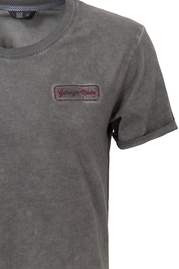 King Kerosin - Oil Wash T-Shirt mit Garage Patch