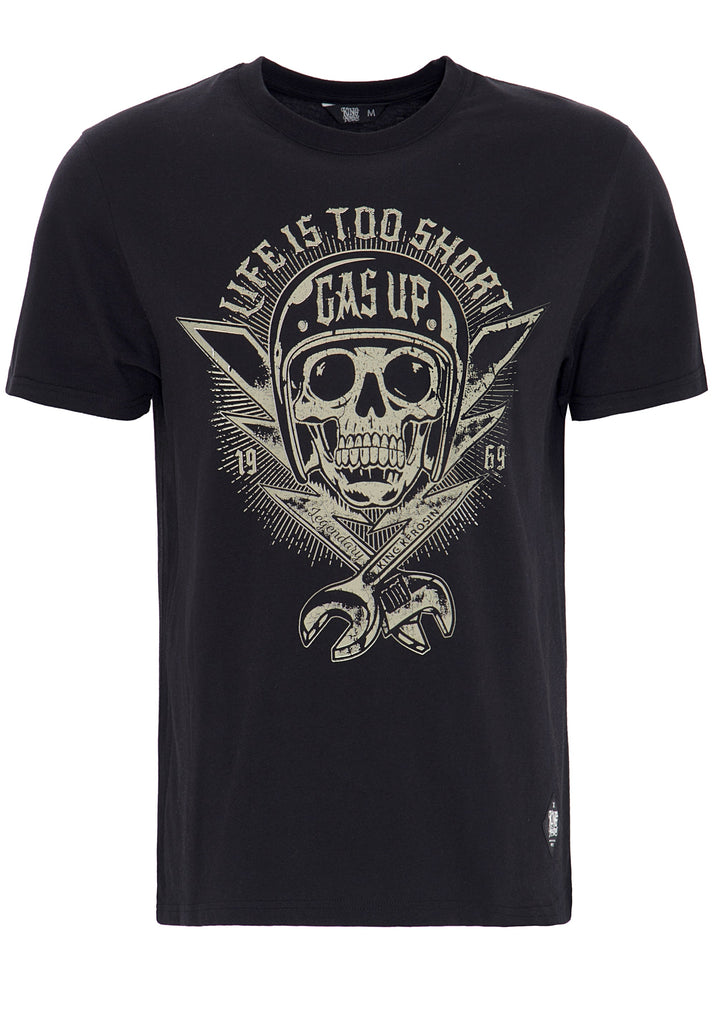 King Kerosin - Print - Shirt mit Skull Print «Life is too short»