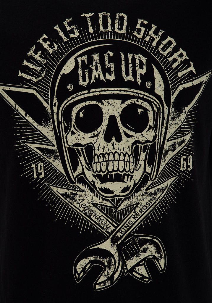 King Kerosin - Print - Shirt mit Skull Print «Life is too short»