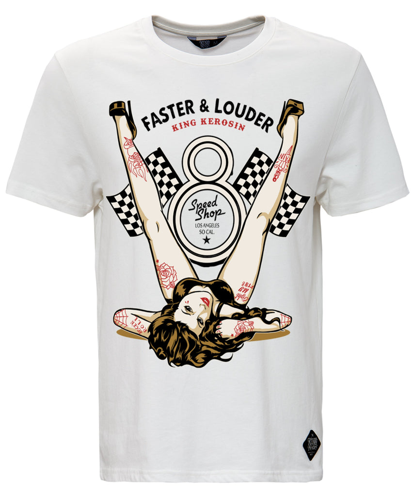 King Kerosin - Print T-Shirt mit Front Print «Faster & Louder»