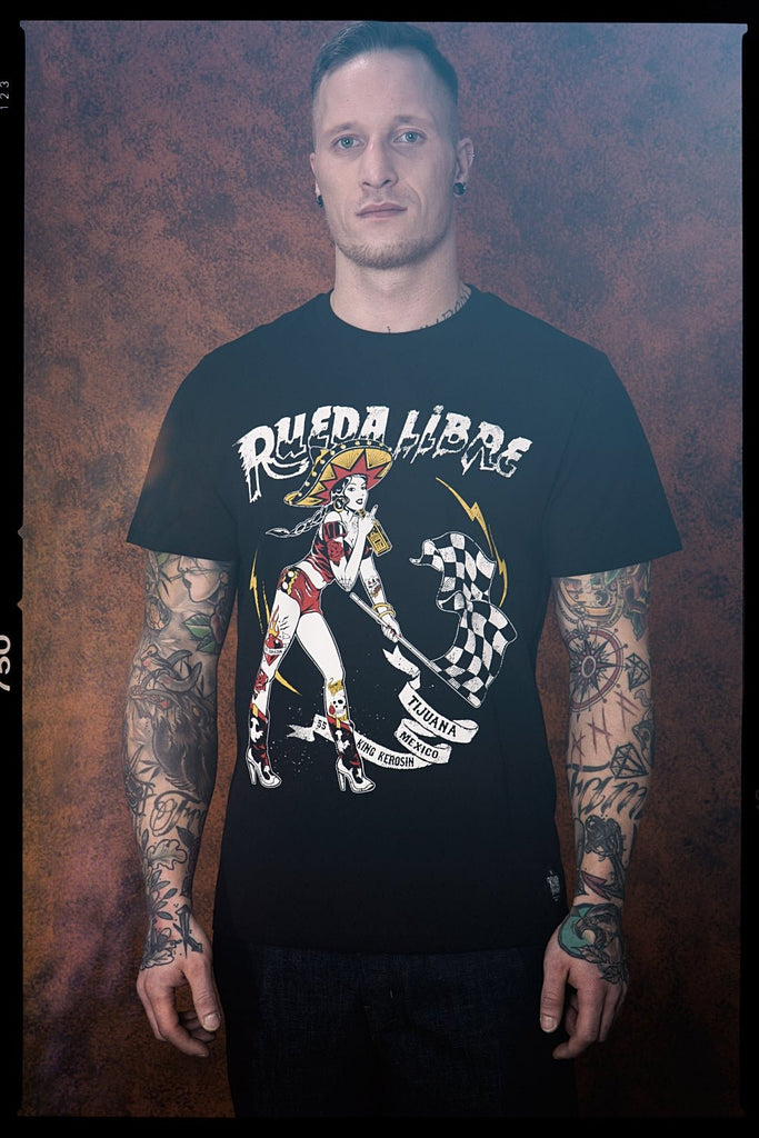 King Kerosin - Print T-Shirt mit Front Print «Rueda Libre»