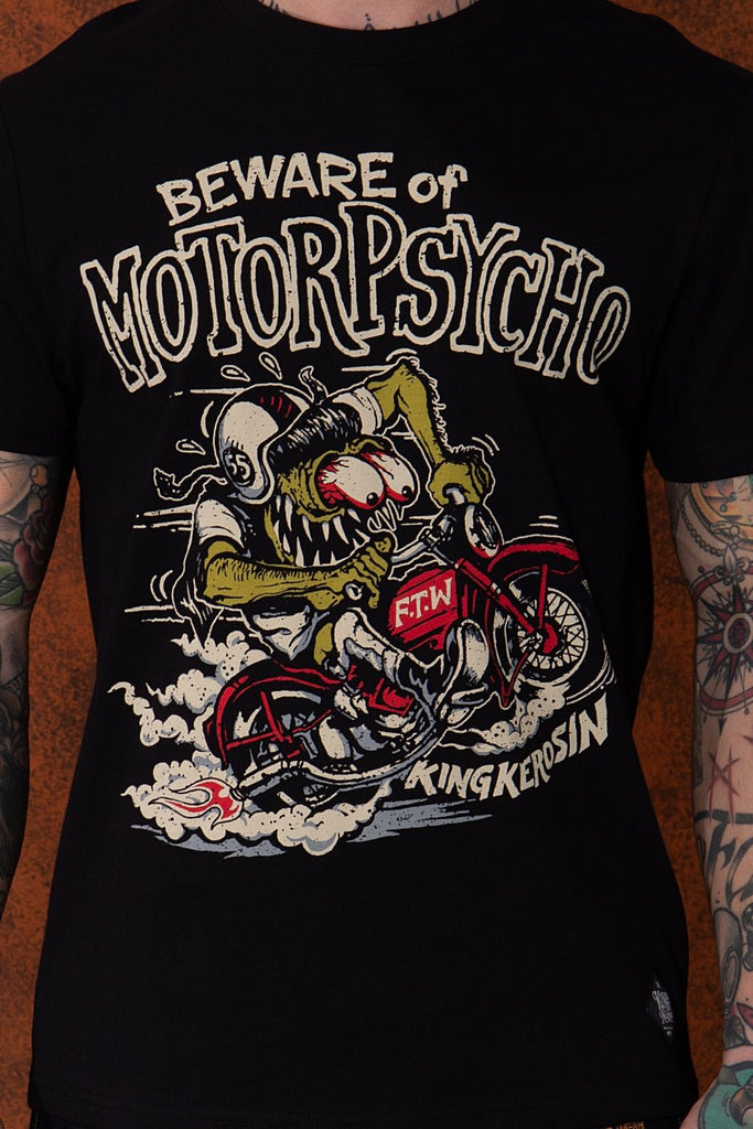 King Kerosin - Print T-Shirt mit Monster Motiv «Motorpsycho»