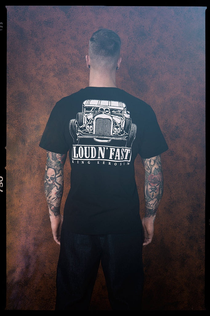 King Kerosin - Print T-Shirt mit Retro Druck «Loud & Fast»