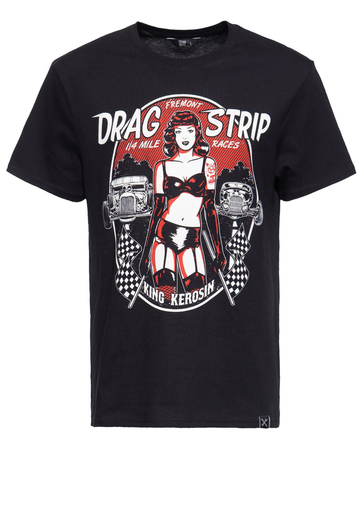 King Kerosin - Printshit mit vintage Frontprint «Drag Stripe Racer»