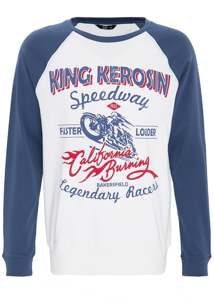 King Kerosin - Raglansweater 2 - farbig mit Front Print «Speedway»