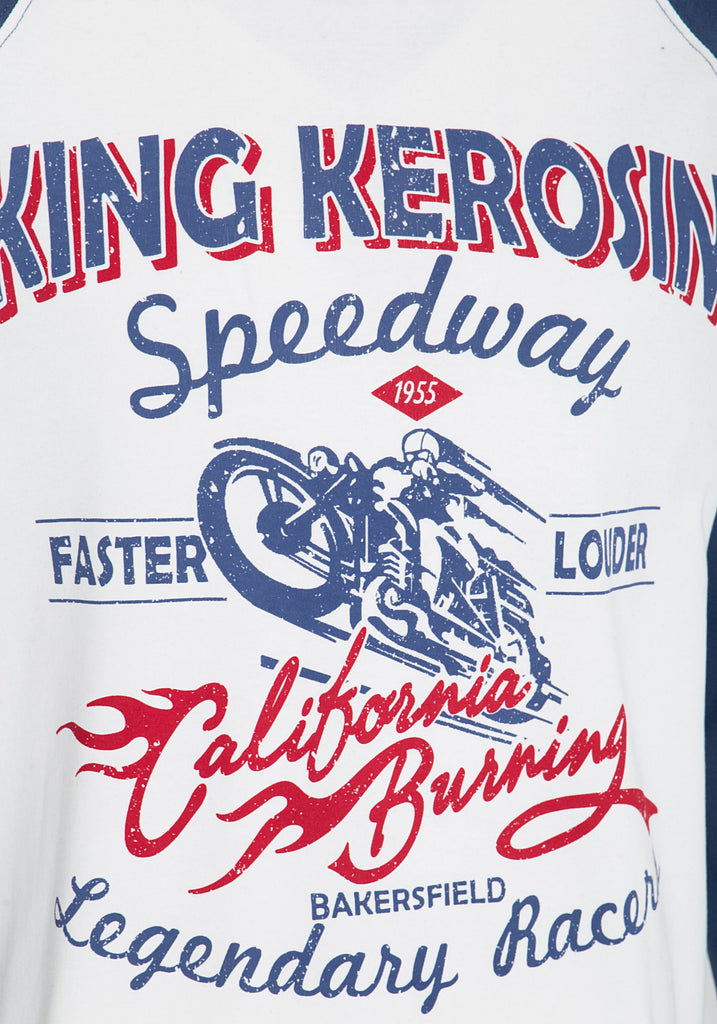 King Kerosin - Raglansweater 2 - farbig mit Front Print «Speedway»