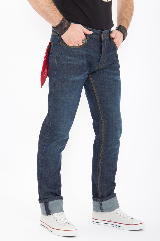 King Kerosin - Regular Fit Jeans Dark Blue «Robin»