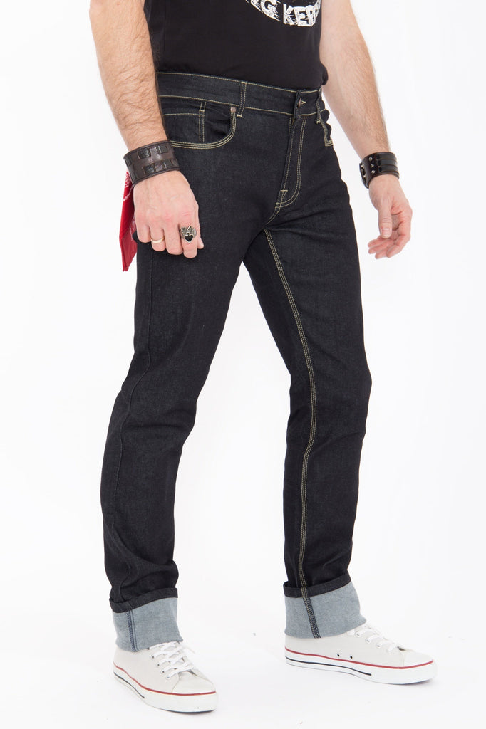 King Kerosin - Regular Fit Jeans in Rinse Wash mit Kontraststepps Robin «Robin»