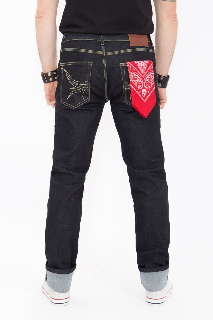 King Kerosin - Regular Fit Jeans in Rinse Wash mit Kontraststepps Robin «Robin»