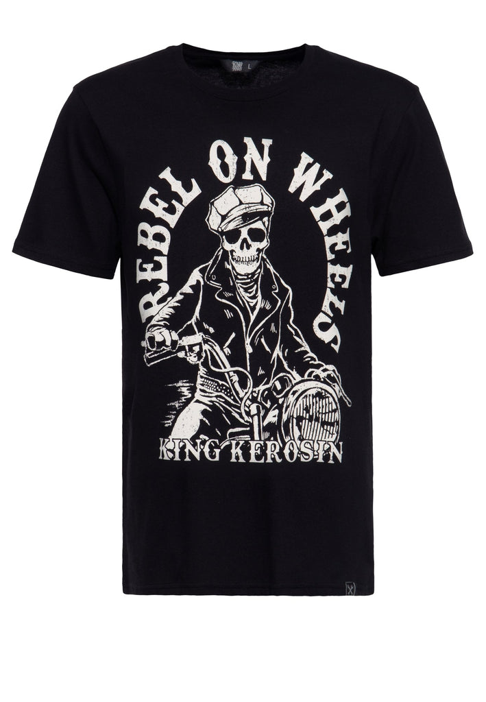 King Kerosin - Regular Fit T-Shirt mit Print in der Front «Rebel on wheels»