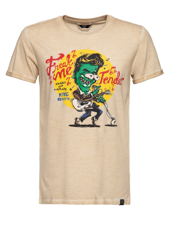 King Kerosin - Roll - Up T-Shirt Oil Wash «Freak Me Tender»