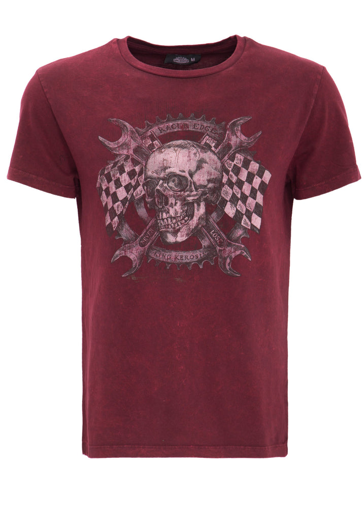 King Kerosin - Rundhalsshirt mit Skull Racer Druck