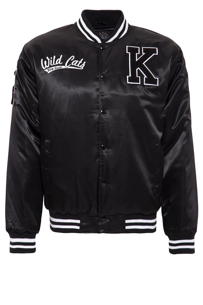 King Kerosin - Satin College Jacke mit Front - und Rücken Stickerei «Wild Cats»