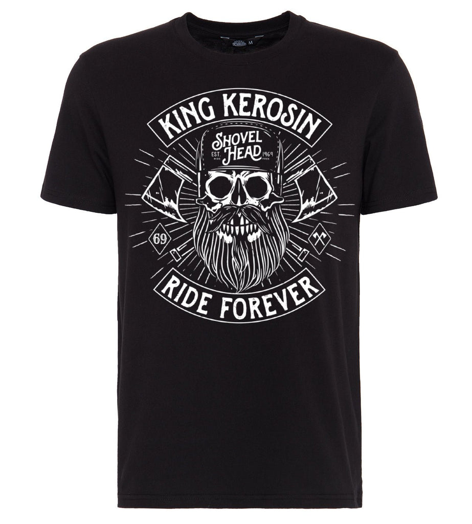 King Kerosin - Shirt mit Frontmotiv in Skull - Optik «Ride forever»