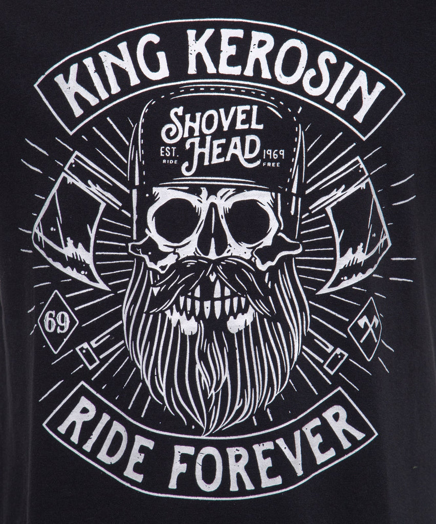 King Kerosin - Shirt mit Frontmotiv in Skull - Optik «Ride forever»