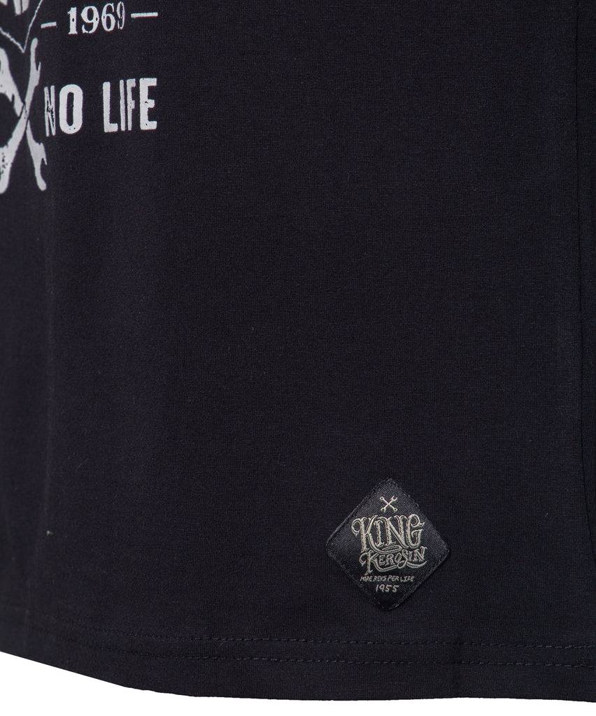 King Kerosin - Shirt mit Frontprint im Bikerstyle «No Race No Life»