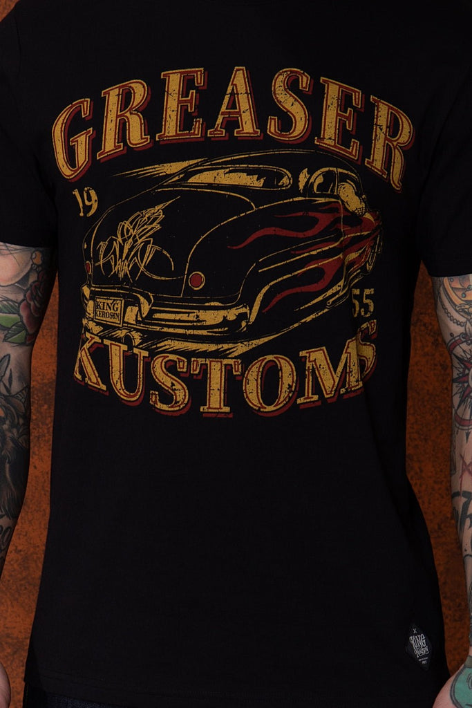 King Kerosin - Shirt mit Retro Druck «Greaser Customs»