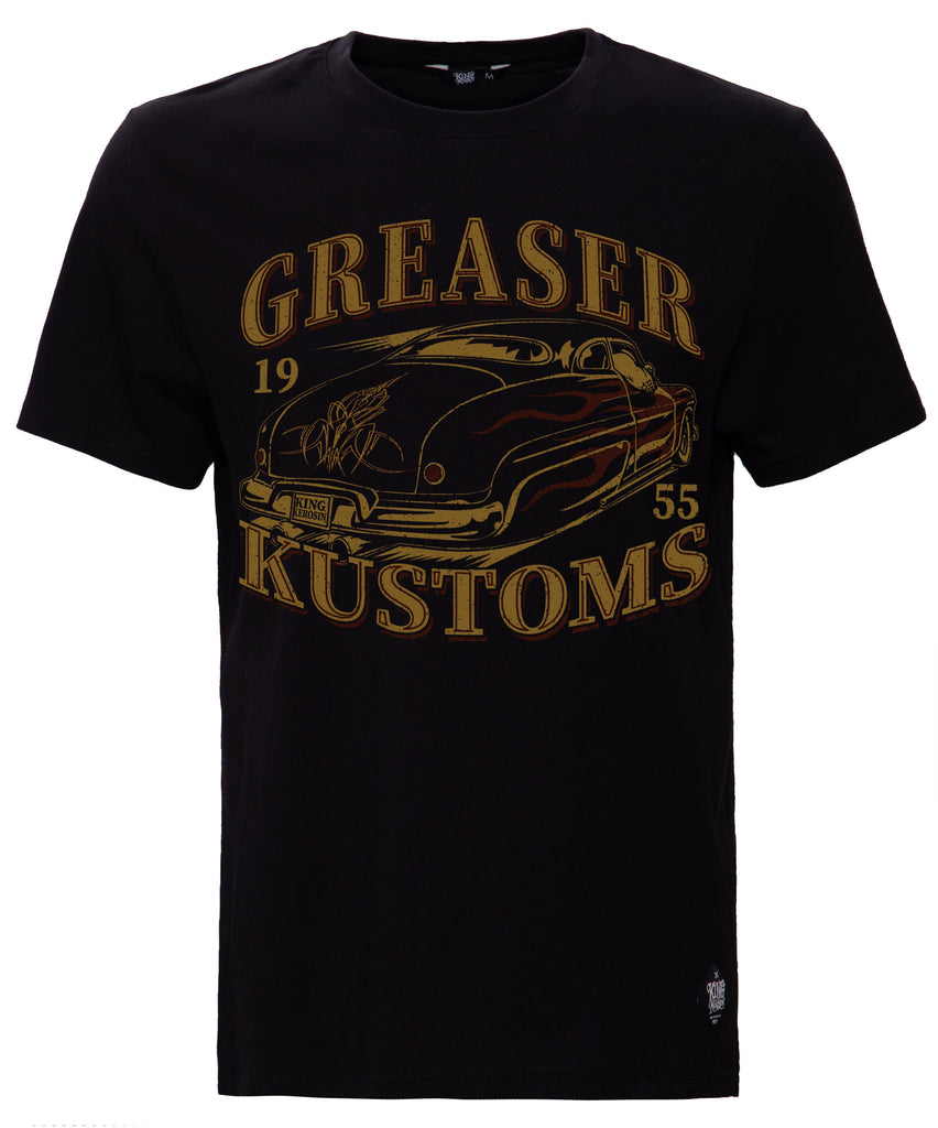 King Kerosin - Shirt mit Retro Druck «Greaser Customs»