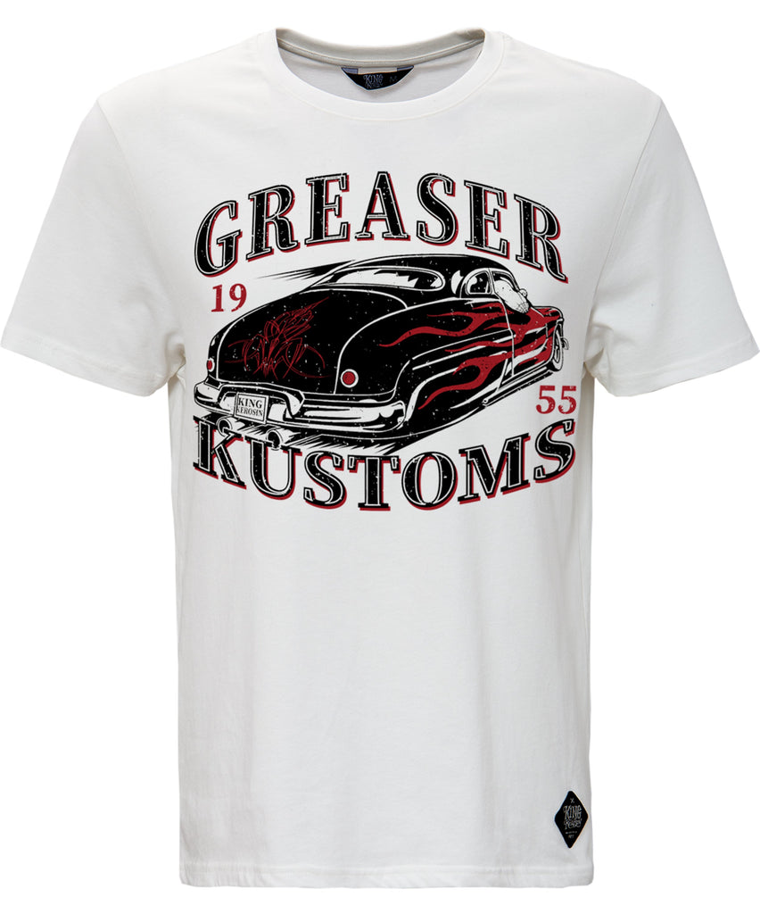 King Kerosin - Shirt mit Retro Druck «Greaser Customs»