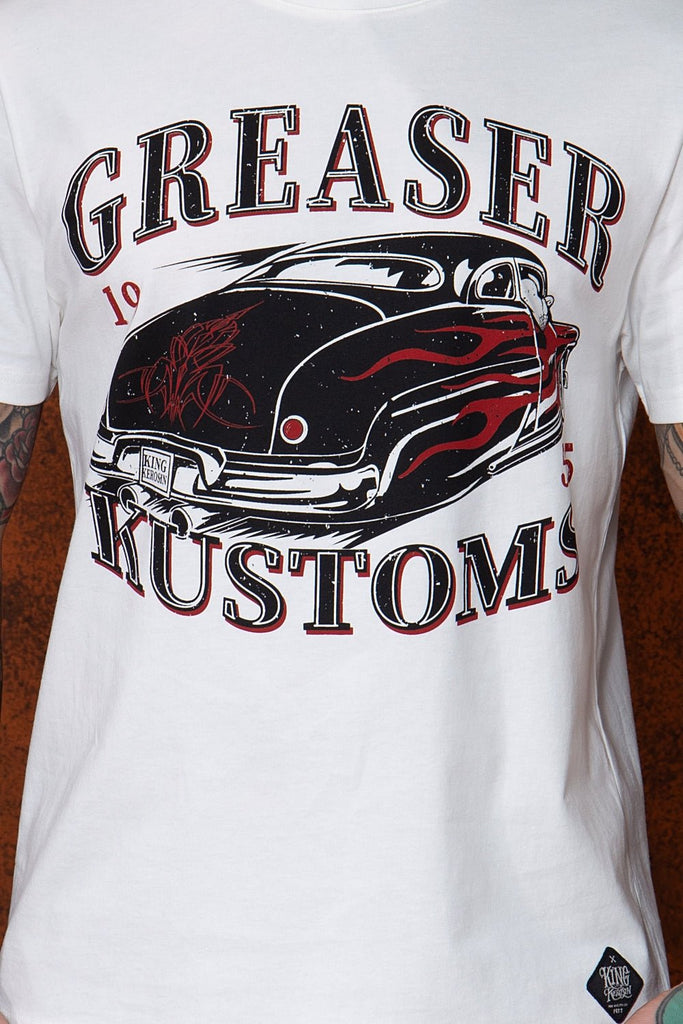 King Kerosin - Shirt mit Retro Druck «Greaser Customs»