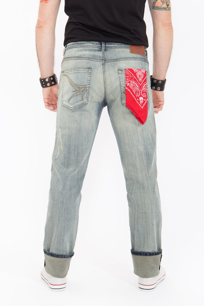 King Kerosin - Slim Fit Jeans mit Brushing Wash