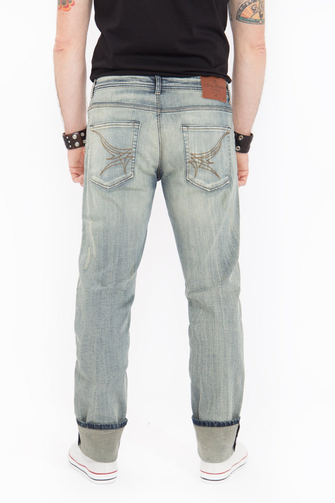 King Kerosin - Slim Fit Jeans mit Brushing Wash