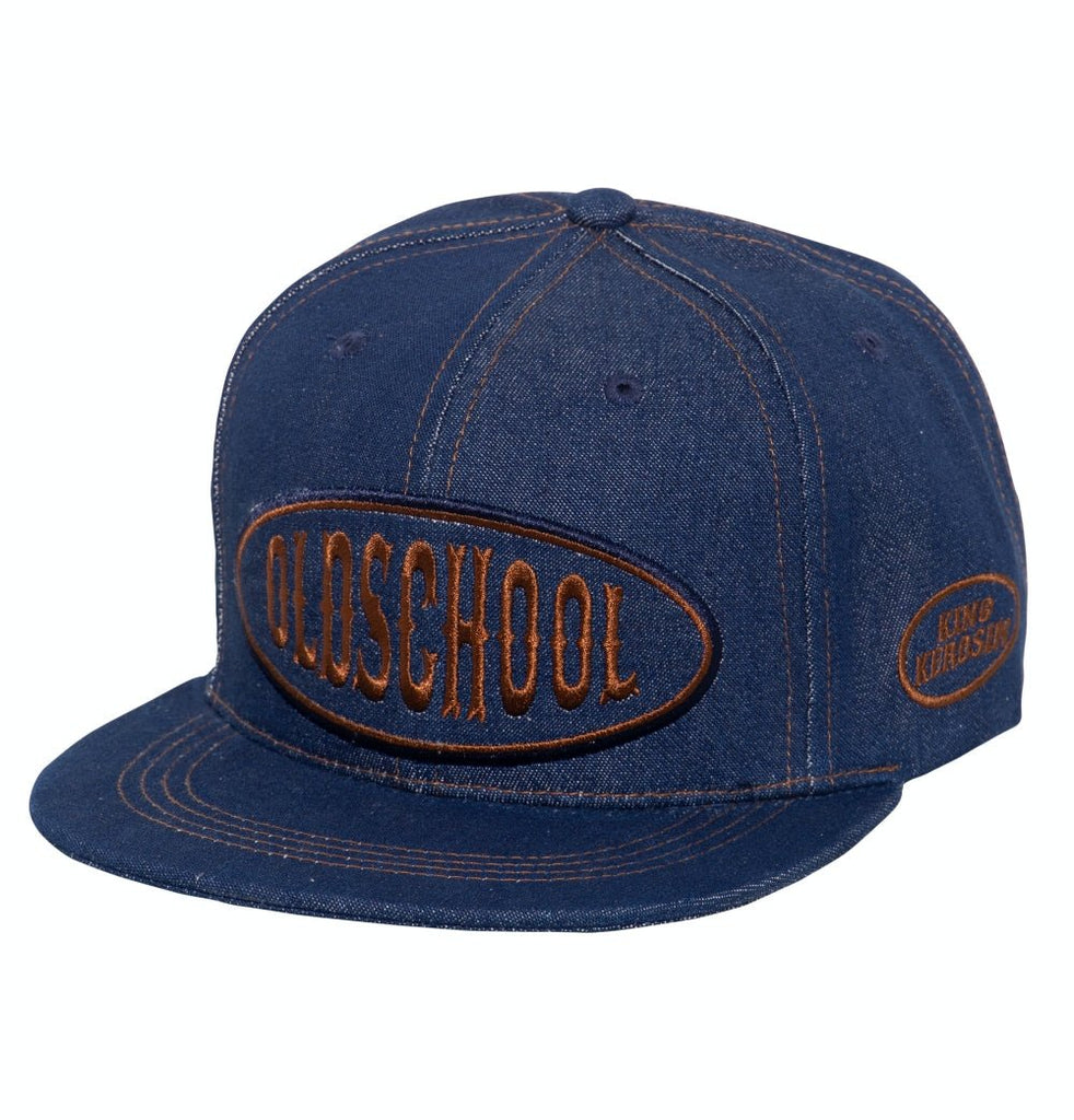 King Kerosin - Snapback Cap aus Denim mit Stickerei und Print «Oldschool»