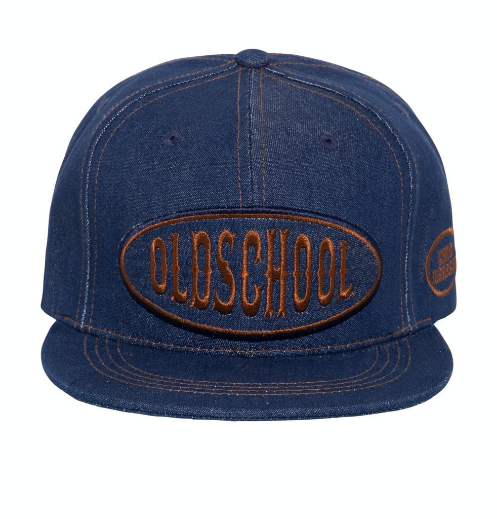 King Kerosin - Snapback Cap aus Denim mit Stickerei und Print «Oldschool»