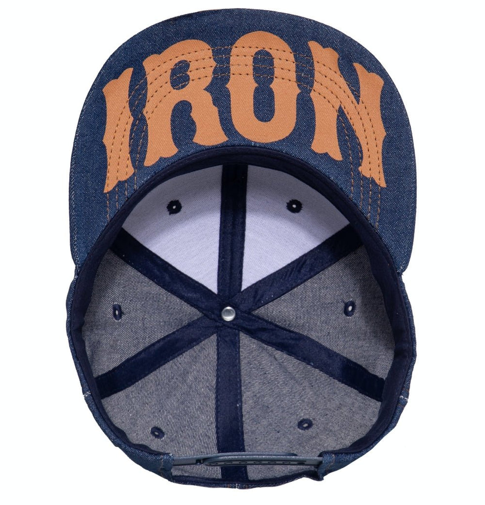 King Kerosin - Snapback Cap aus Denim mit Stickerei und Print «Oldschool»