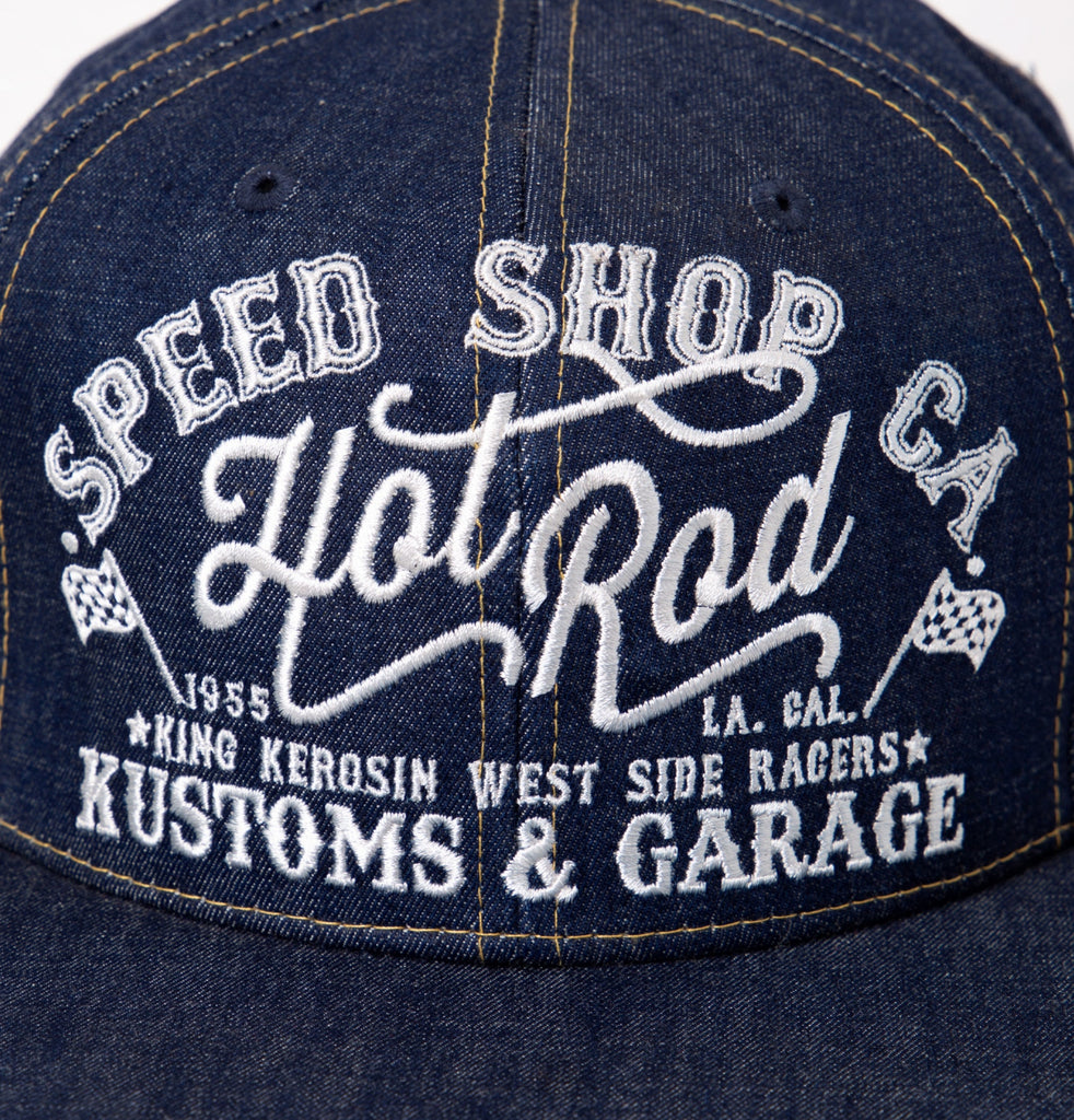 King Kerosin - Snapback Cap im coolen Denim - Style «Hot Rod»