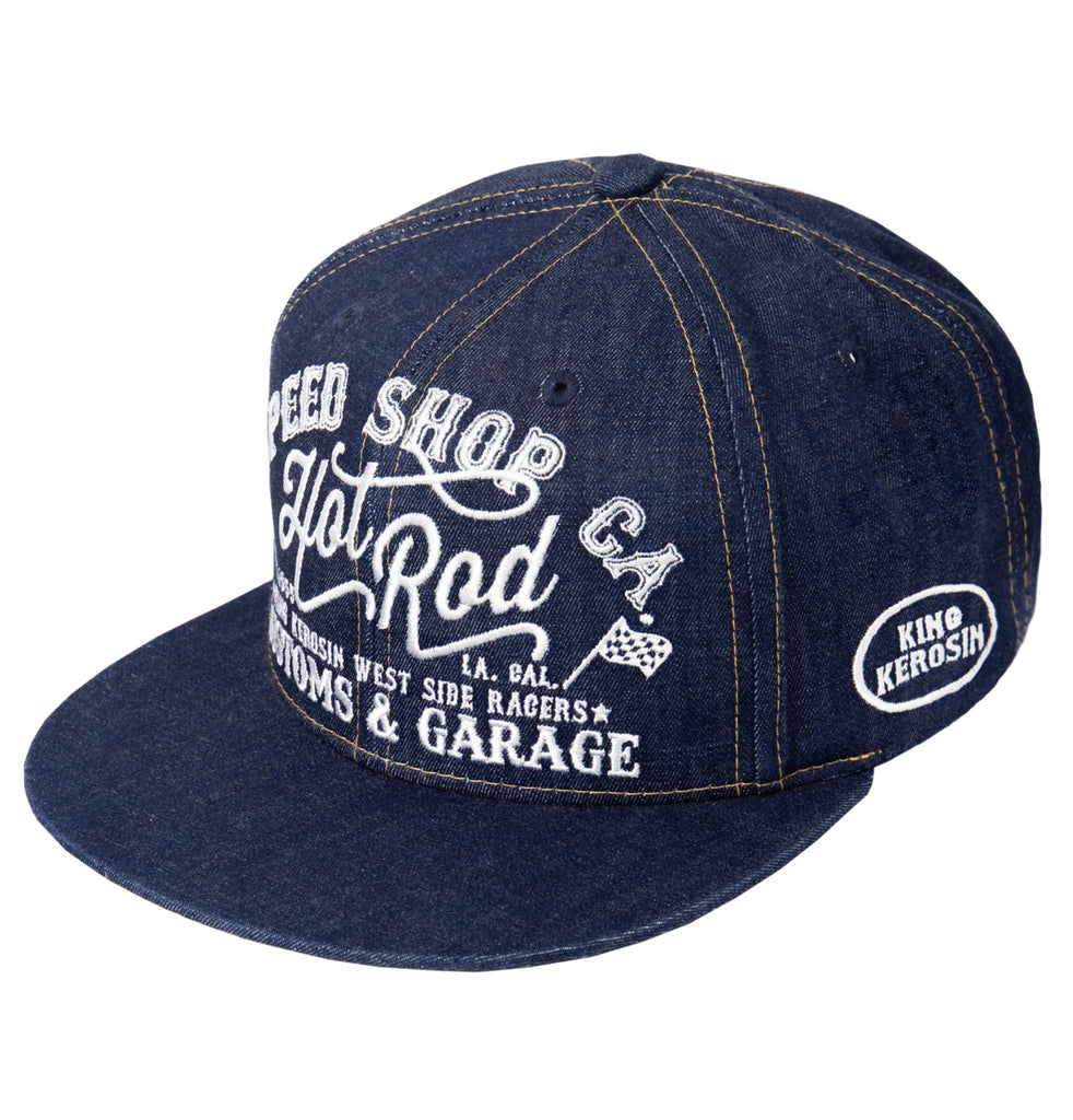 King Kerosin - Snapback Cap im coolen Denim - Style «Hot Rod»